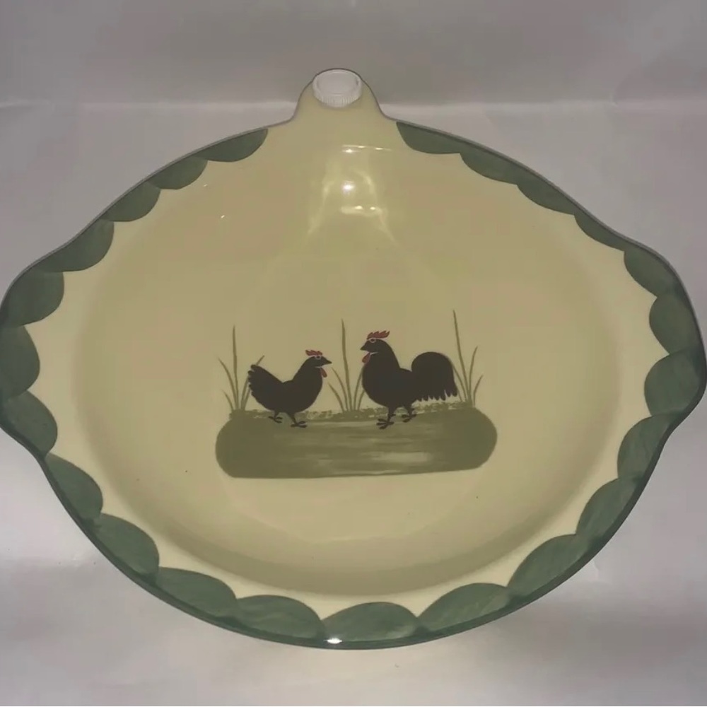 Set of 2 Zeller Fayencerie Porridge Bowls - vintage Germany - Cock and Hen.